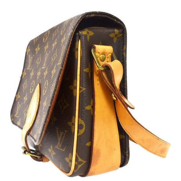Authentic LOUIS VUITTON Cartouchiere MM Shoulder Bag Monogram Leather Brown - Picture 9 of 10